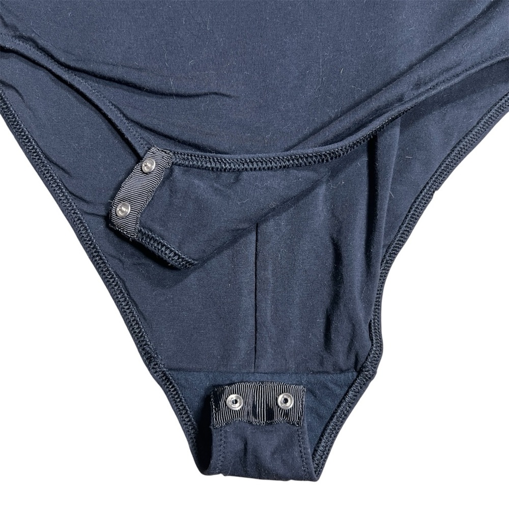 Everlane Black Short-Sleeve Crew Neck Bikini Bodysuit, Size Medium - Picture 5 of 6